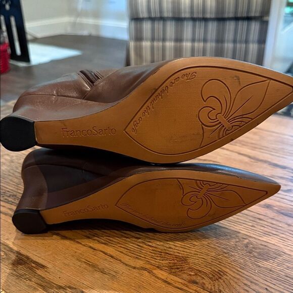 Franco Sarto Dark Brown Heeled Boots NWOT - Picture 4 of 13